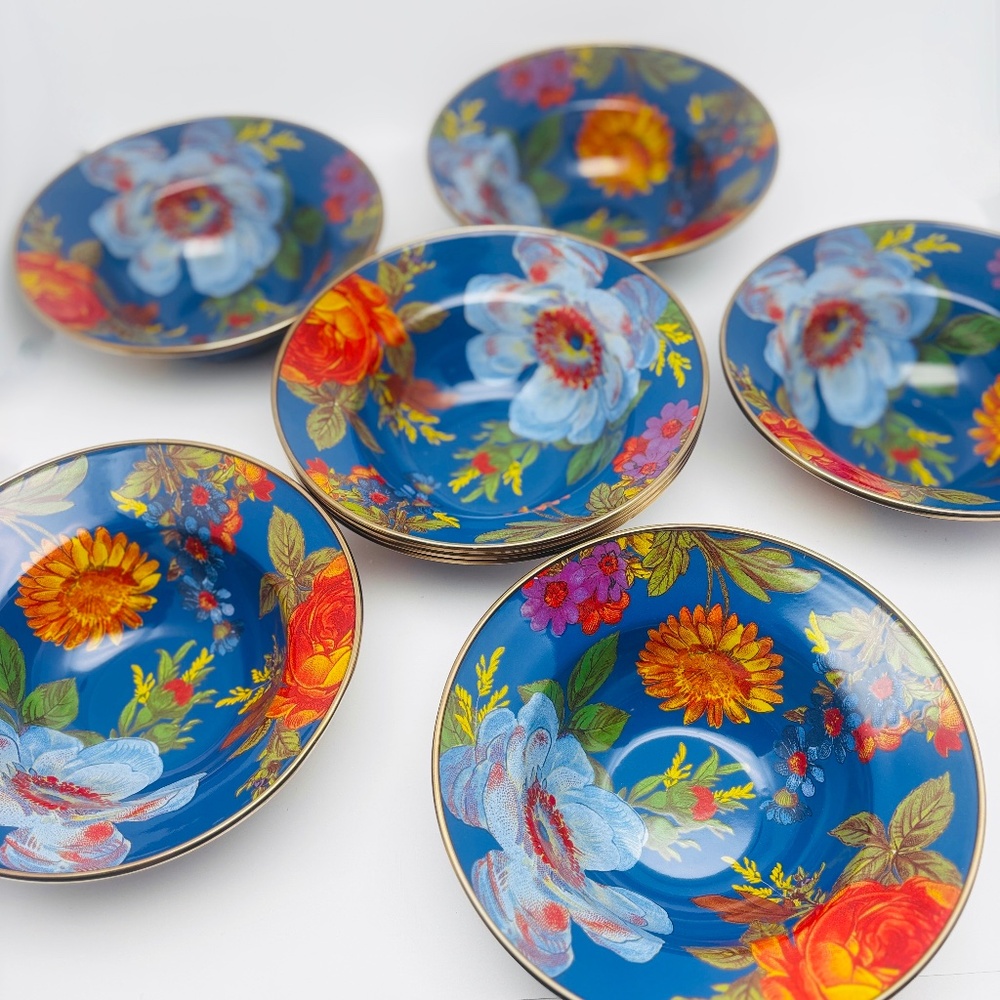 @jjrwesq Set of 8 Flower Market Lapis Everday Bowl RETIRED